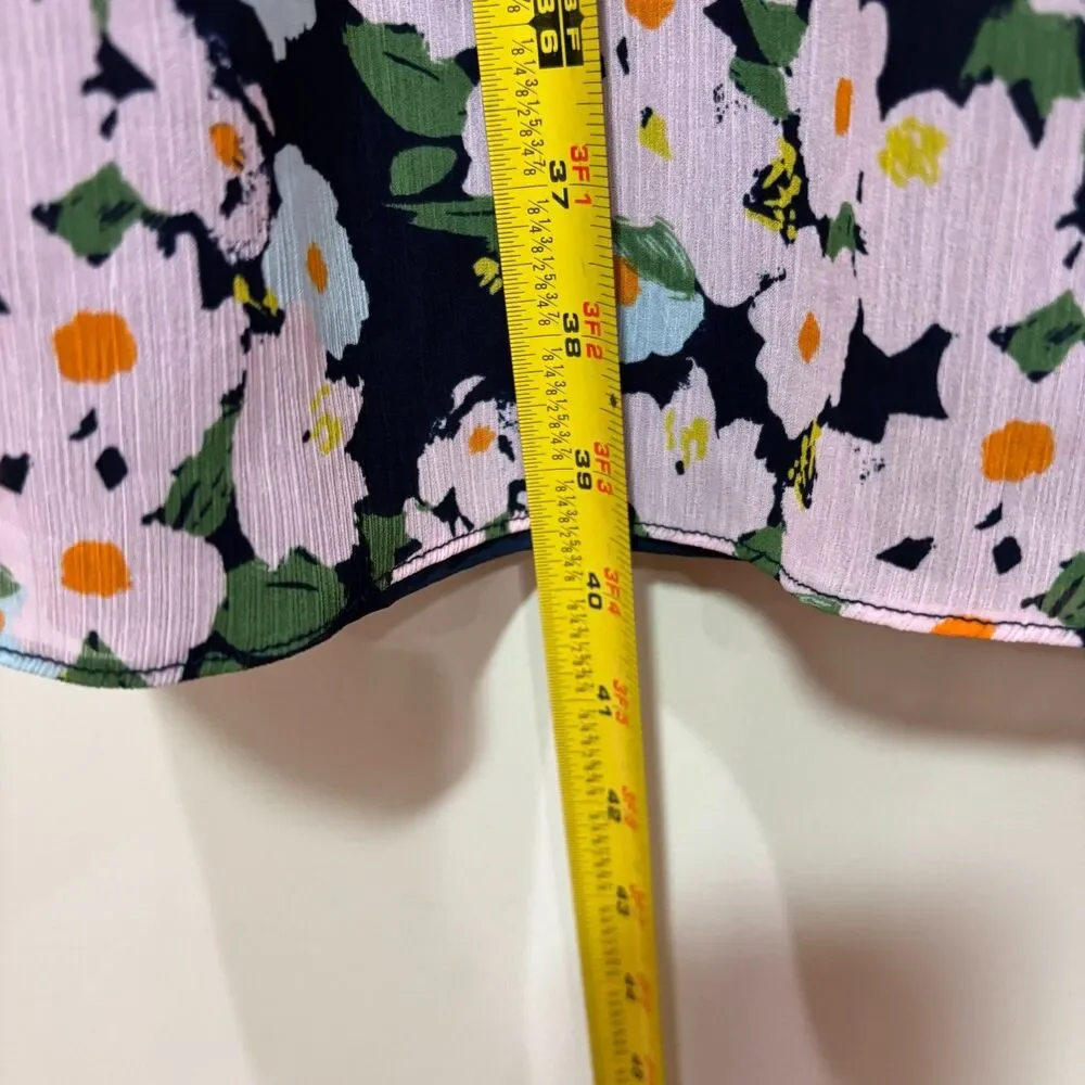 J Crew Black Pink Floral Dress S Long Sleeves A-line Romantic Career Office